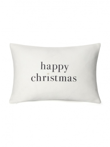 Rectangular Christmas Cushion Off White by ChalkUK